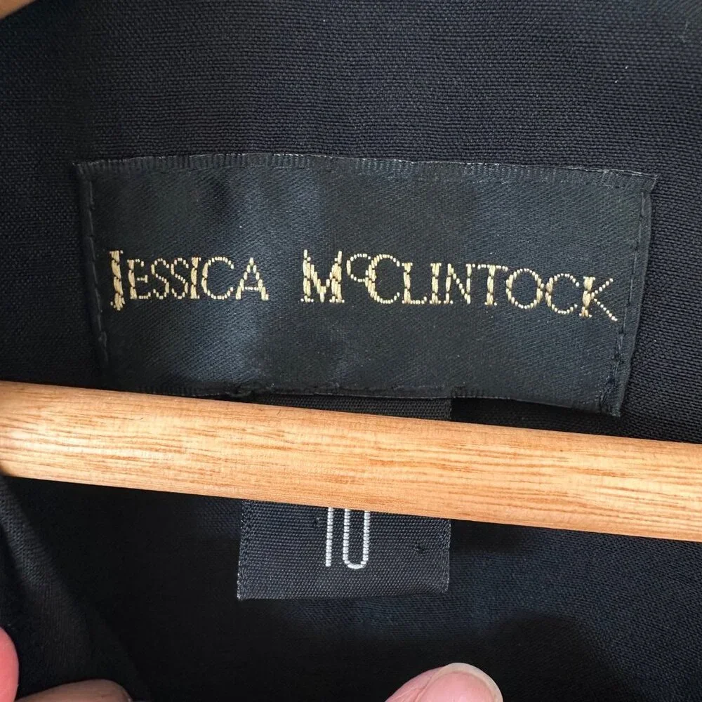 Jessica McClintock Black Sleeveless Maxi Dress Size 10 Formal Prom Wedding MOB - Picture 12 of 13
